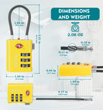 ANVIL TSA Approved Luggage Lock with Inspection Indicator (Yellow Pack)