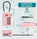 4-Digit TSA Approved Luggage Lock – TSA008 Core with Alert Indicator (Pink Pack)