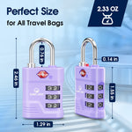 TSA Approved Luggage Lock – 3-Digit Combination Padlock with Open Alert & Easy-Read Dials (Purple Pack) - LockSelect 