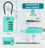 4-Digit TSA Approved Luggage Lock – TSA008 Core with Alert Indicator (Cyan Pack)