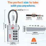 Forge TSA008 4-Digit Luggage Lock with Open Alert (Optimus Series, Silver Pack)