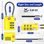 TSA Combination Cable Luggage Lock – Open Alert, Easy-Read Dials (Yellow Pack) - LockSelect 