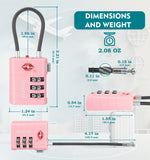 ANVIL TSA Approved Luggage Lock with Inspection Indicator (Pink Pack)