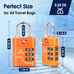 TSA Approved Luggage Lock – 3-Digit Combination Padlock (Orange Pack) - LockSelect 