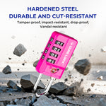 TSA 4-Digit Combination Luggage Lock – Resettable with Open Alert (Pink)