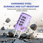 TSA 4-Digit Combination Luggage Lock – Resettable with Open Alert (Purple)