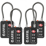 TSA Approved Luggage Lock – Combination Travel Lock (2 Pack, Black)