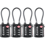 TSA Approved Cable Travel Lock – 3-Digit Combination with Zinc Alloy Body(Black Pack) - LockSelect 