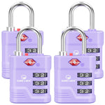 TSA Approved Luggage Lock – 3-Digit Combination Padlock with Open Alert & Easy-Read Dials (Purple Pack) - LockSelect 