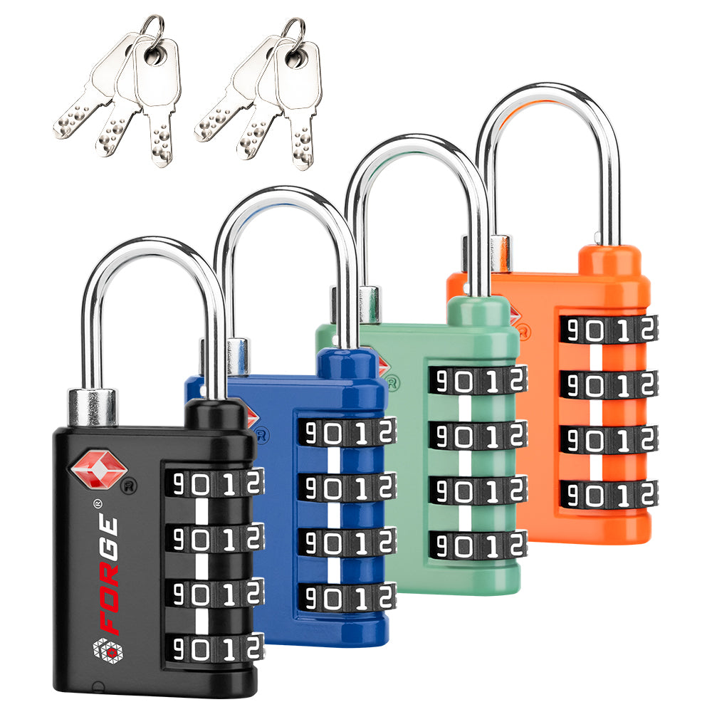 Forge Dual-Opening TSA Lock: Combo & Key Access , 4 Colors Pack #1