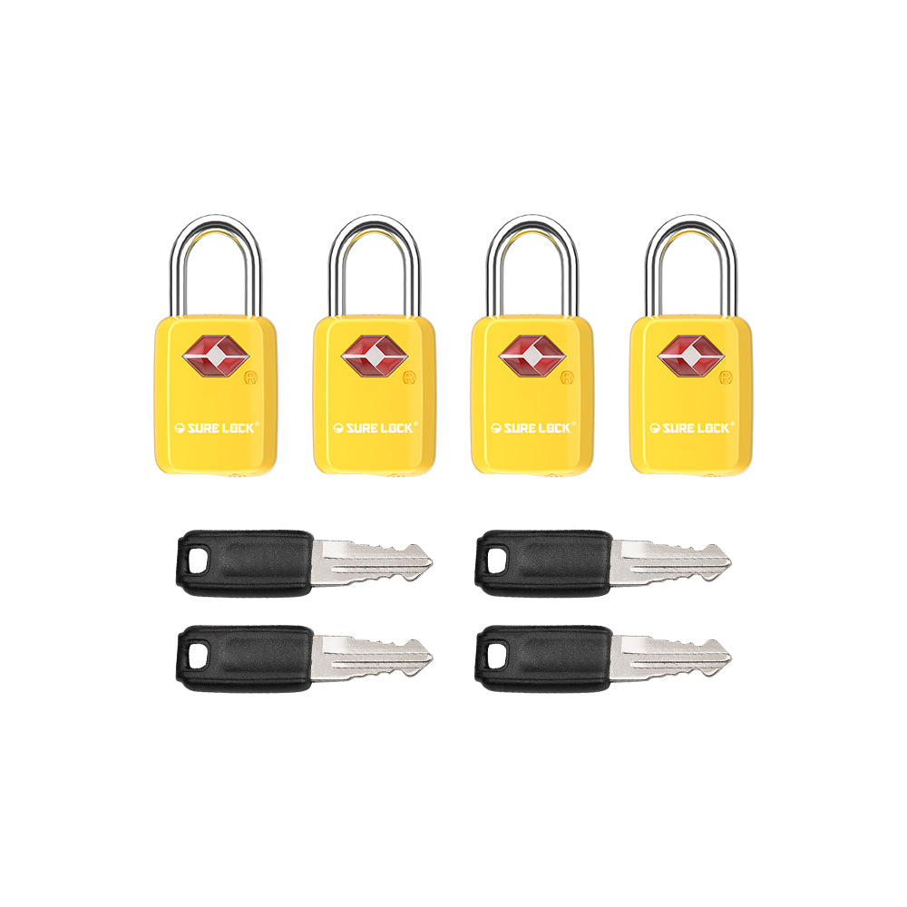 Mini TSA Approved Keyed Luggage Lock – One Key Opens All (Yellow Pack) - LockSelect 