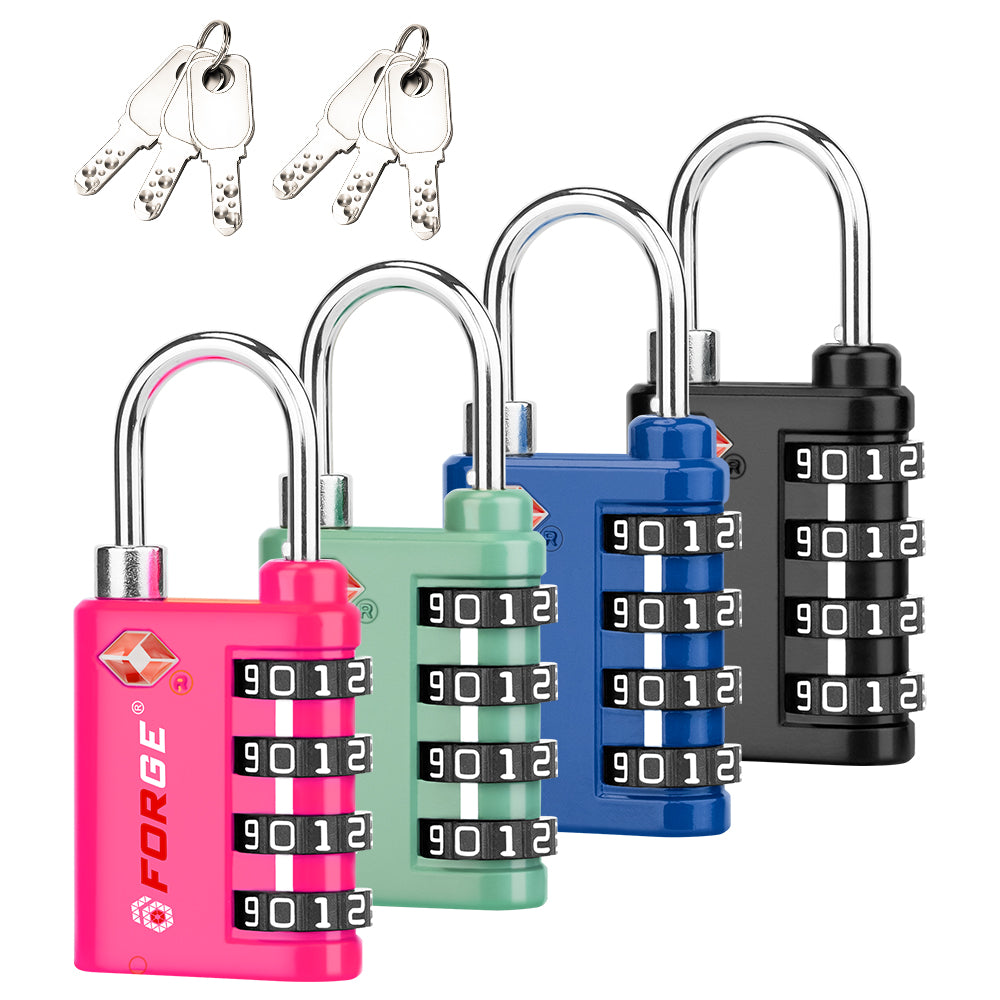 Forge Dual-Opening TSA Lock: Combo & Key Access , 4 Colors Pack #2