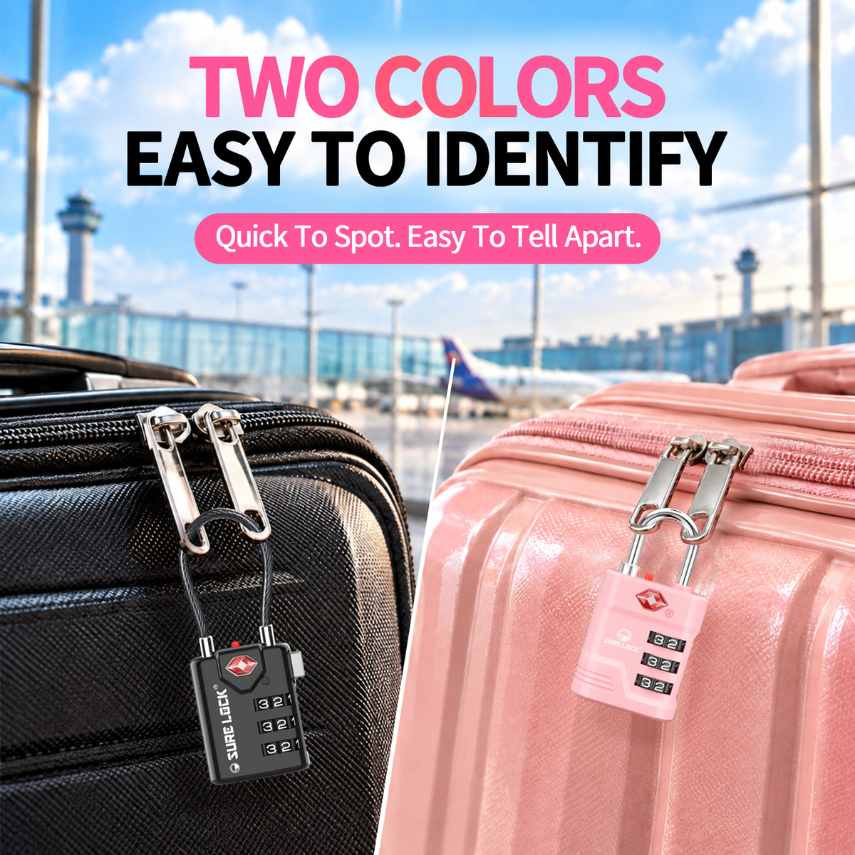 Pack para parejas: 4 candados SureLock TSA