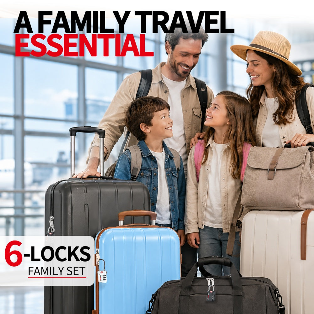 Family Travel Lock Bundle – 6 TSA-Approved Luggage Locks