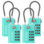 4-Digit TSA Approved Luggage Lock – TSA008 Core with Alert Indicator (Cyan Pack)