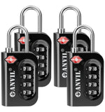Anvil TSA Approved Luggage Lock – 4-Digit Combination (Black Pack) - LockSelect 
