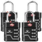 TSA Approved Luggage Lock – 3-Digit Combination Padlock with Open Alert & Easy-Read Dials (Black Pack) - LockSelect 