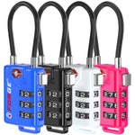 Forge TSA Approved Cable Luggage Lock with Easy-to-Read Dials (Eagle Series, 4 Colors Pack)