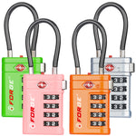 Forge TSA008 4-Digit Luggage Lock with Open Alert (Optimus Series, 4 Colors Pack #2)