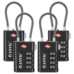 4-Digit TSA Approved Luggage Lock – TSA008 Core with Alert Indicator (Black Pack)