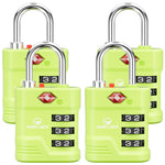TSA Approved Luggage Lock – 3-Digit Combination Padlock with Open Alert & Easy-Read Dials (Green Pack) - LockSelect 