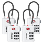 TSA Approved Luggage Lock with Inspection Indicator ( White Pack)