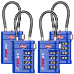 Forge TSA008 4-Digit Luggage Lock with Open Alert (Optimus Series, Blue Pack)