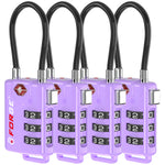 Forge TSA Approved Cable Luggage Lock with Easy-to-Read Dials (Eagle Series, Purple Pack)