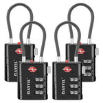 High Security TSA008 Combination Travel Lock with Inspection Indicator (Black)