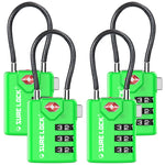 TSA Combination Cable Luggage Lock – Open Alert, Easy-Read Dials (Green Pack) - LockSelect 
