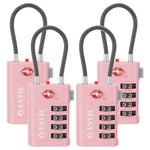 4-Digit TSA Approved Luggage Lock – TSA008 Core with Alert Indicator (Pink Pack)