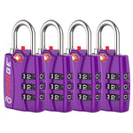 Forge TSA-Approved Luggage Lock: 3-Digit Combination, Open Alert Indicator（Titan Series Purple Pack）