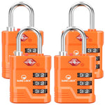 TSA Approved Luggage Lock – 3-Digit Combination Padlock (Orange Pack) - LockSelect 