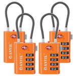 4-Digit TSA Approved Luggage Lock – TSA008 Core with Alert Indicator (Orange Pack)