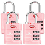 TSA Approved Combination Padlock with Open Alert & Easy-Read Dials (Pink Pack) - LockSelect 
