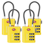 ANVIL TSA Approved Luggage Lock with Inspection Indicator (Yellow Pack)