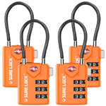 TSA Approved Luggage Lock – Combination Cable Lock with Open Alert (Orange Pack) - LockSelect 