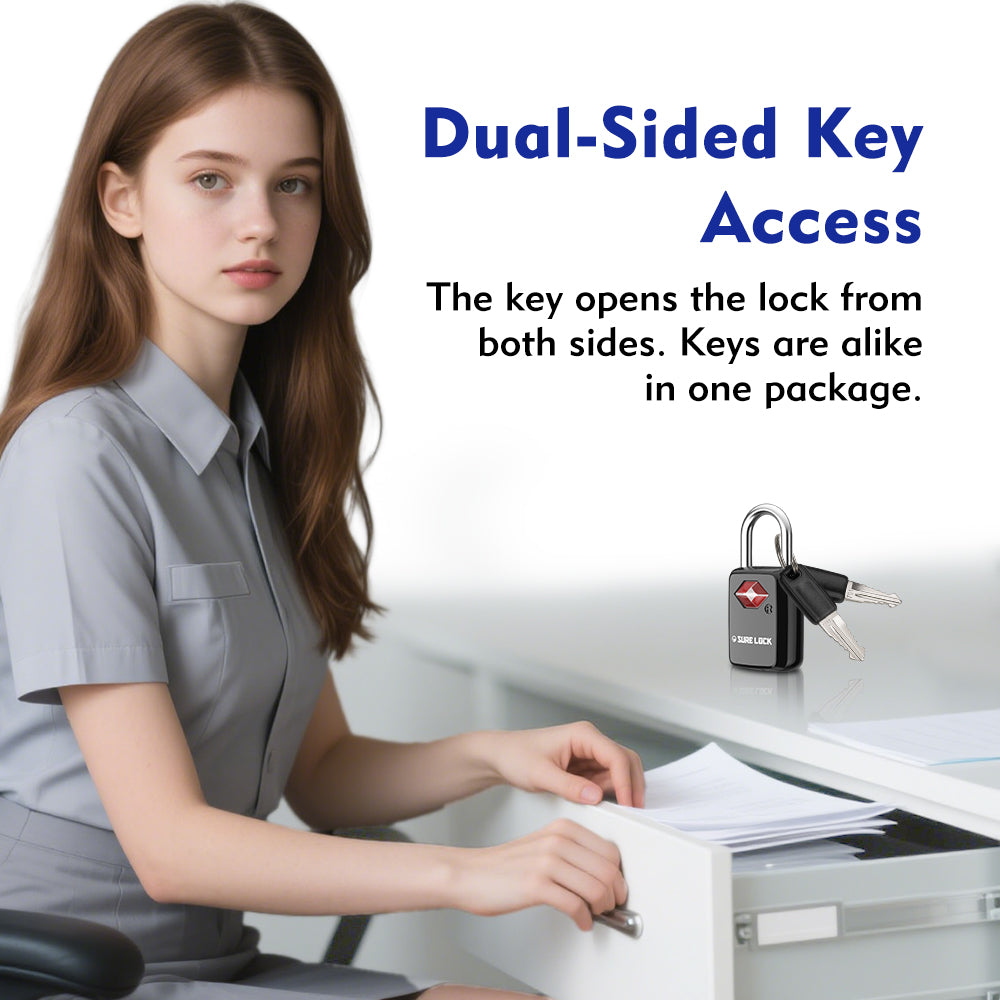 Mini TSA Approved Keyed Luggage Lock – One Key Opens All (Black Pack) - LockSelect 
