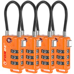 Forge TSA Approved Cable Luggage Lock with Easy-to-Read Dials (Eagle Series, Orange Pack)