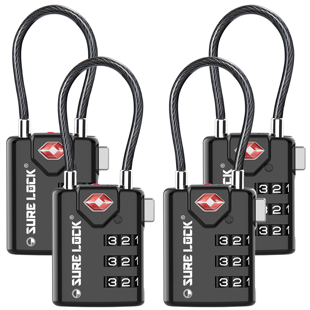 TSA Accepted Combination Luggage Lock – (Black Pack) - LockSelect 