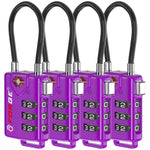 Forge TSA Approved Cable Luggage Lock with Easy-to-Read Dials (Eagle Series, Dark Purple)