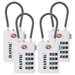 4-Digit TSA Approved Luggage Lock – TSA008 Core with Alert Indicator (White Pack)