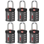 Forge TSA Approved 4-Digit Combination Lock with Open Alert, Black Pack