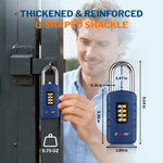 Forge 4-Digit Combination Padlock with Backup Keys, Short Shackle, Blue