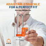 Forge 4-Digit Padlock: Long Shackle for Gym, School & Gate (Defender series, Orange)