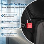 Forge TSA Approved Key Locks for Travel - Compact Alloy (OX Series, Red Pack)