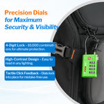 Forge TSA008 4-Digit Luggage Lock with Open Alert (Optimus Series, Green Pack)