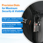 Forge TSA008 4-Digit Luggage Lock with Open Alert (Optimus Series, 4 Colors Pack)