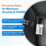 Forge TSA008 4-Digit Luggage Lock with Open Alert (Optimus Series, Silver Pack)