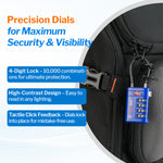 Forge TSA008 4-Digit Luggage Lock with Open Alert (Optimus Series, Blue Pack)